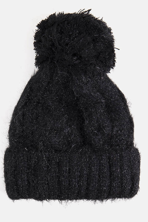 Cappello con pompon nero Karloti