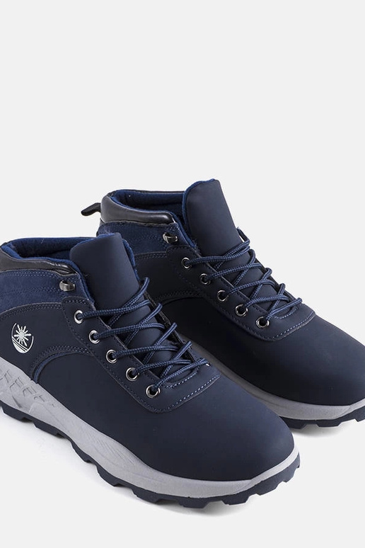 Scarponi da trekking isolati blu navy...