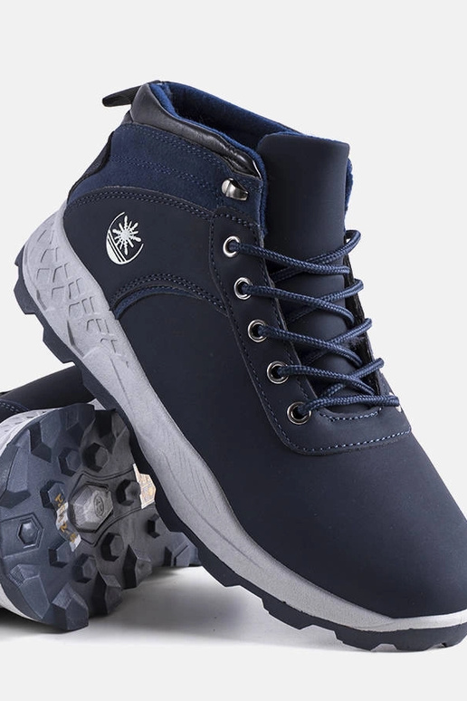 Scarponi da trekking isolati blu navy...