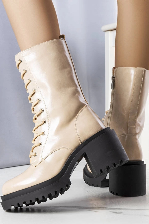 Stivaletti invernali color sabbia con...