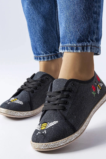 Espadrillas Malia nere glitterate