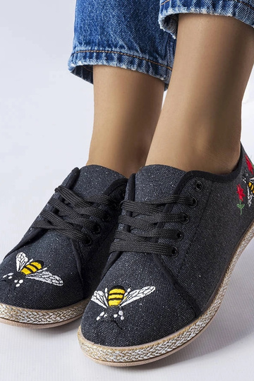 Espadrillas Malia nere glitterate 2