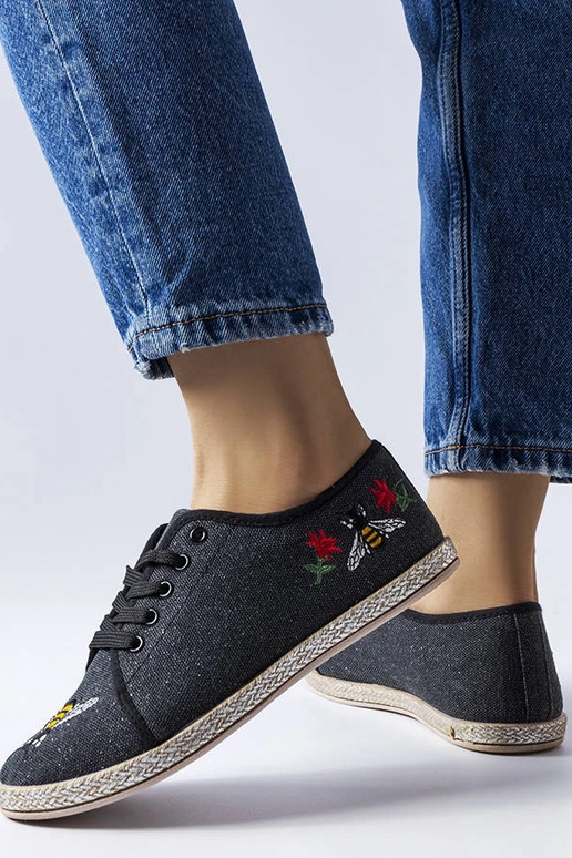 Espadrillas Malia nere glitterate