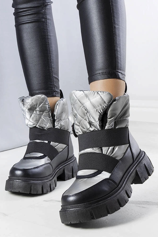 Stivali da neve slip-on isolati grigi...