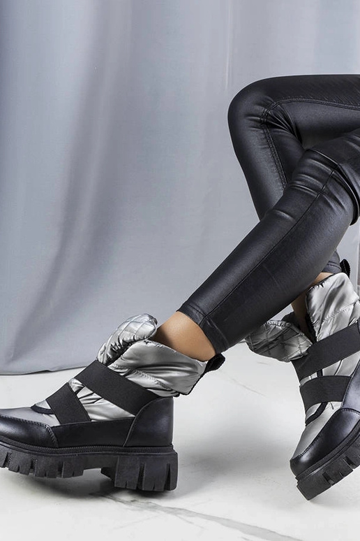 Stivali da neve slip-on isolati grigi...