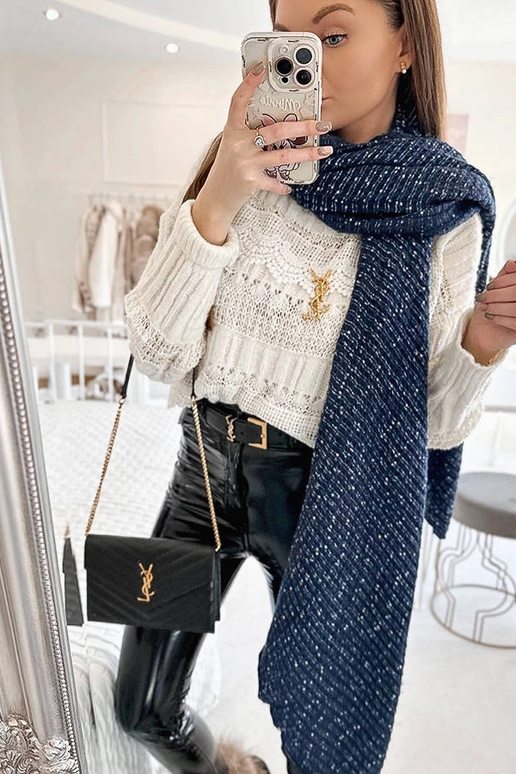 Sciarpa a pois blu navy Khalil Sciarpa a pois blu navy Khalil