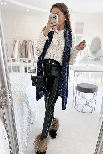Sciarpa a pois blu navy Khalil 2