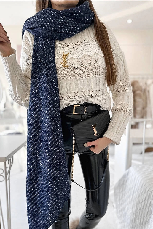 Sciarpa a pois blu navy Khalil Sciarpa a pois blu navy Khalil