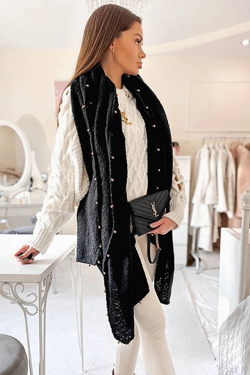 Scialle con perline nere...