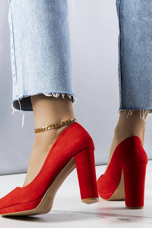 Décolleté rosse con tacco a blocco...