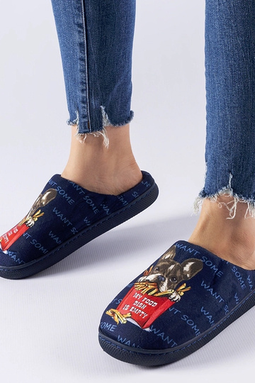 Pantofole Frenchfries blu navy morbide