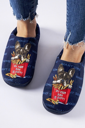 Pantofole Frenchfries blu navy morbide 2