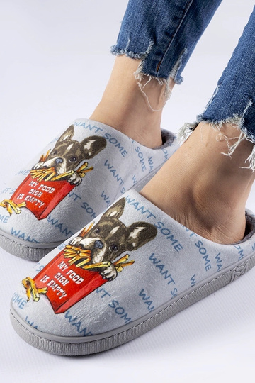 Pantofole Frenchfries morbide grigie