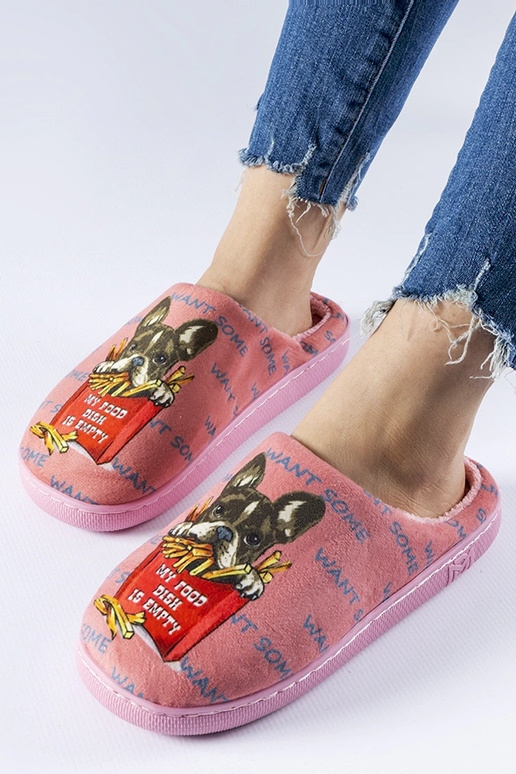 Pantofole Frenchfries rosa scuro morbide