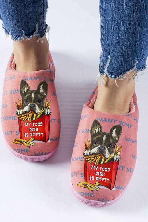Pantofole Frenchfries rosa scuro morbide