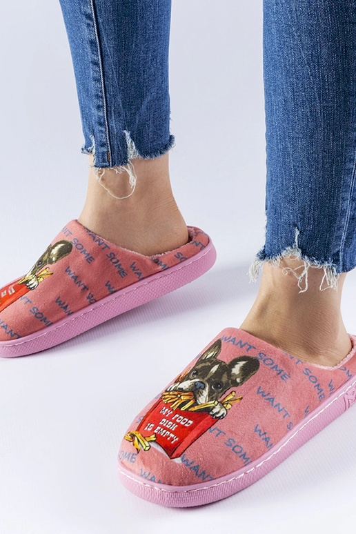 Pantofole Frenchfries rosa scuro morbide