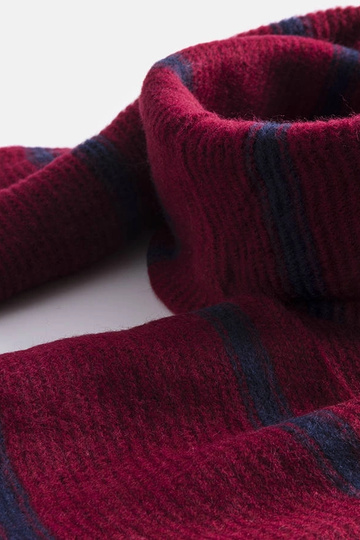 Sciarpa bordeaux con strisce blu navy Kari 2