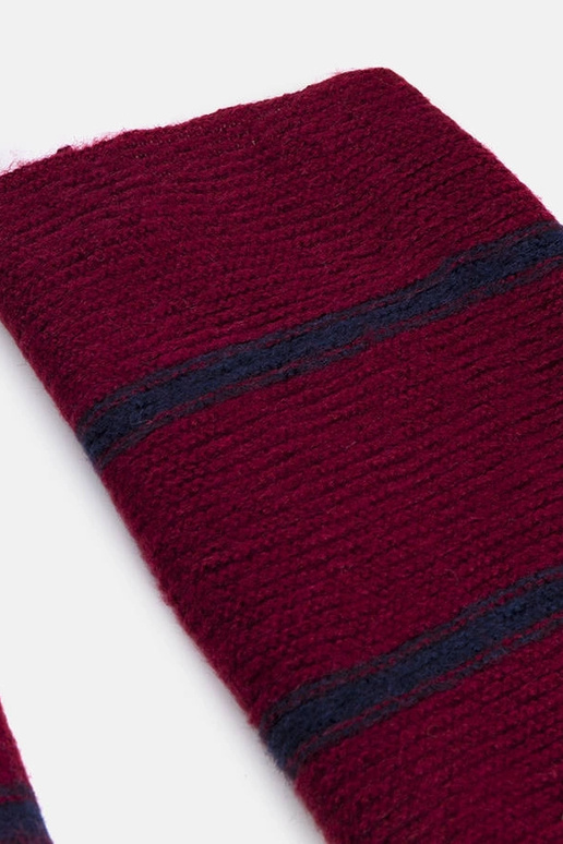 Sciarpa bordeaux con strisce blu navy...