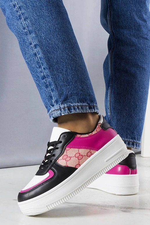 Scarpe sportive rosa e nere da donna,...