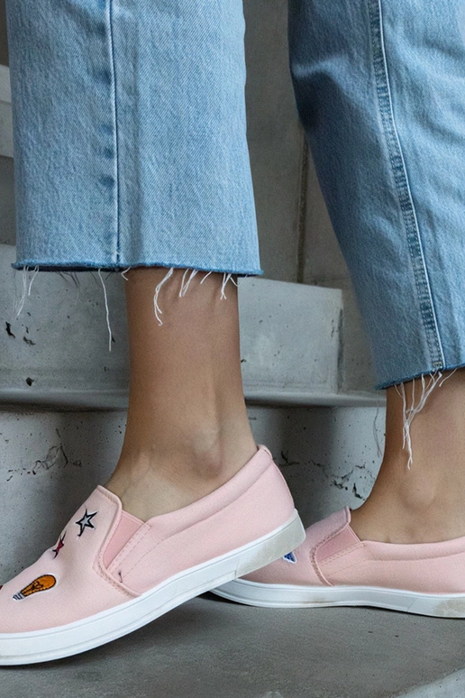 Sneakers in tessuto rosa con toppe Anais