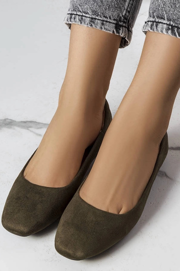 Ballet shoes verdi in similpelle scamosciata Jules 2