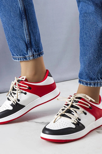 Scarpe sportive retro nere e rosse, "Shari"