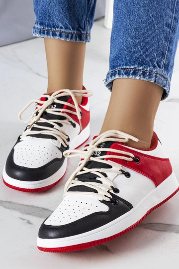 Scarpe sportive retro nere e rosse, "Shari" 2