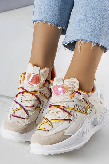 Sneakers Traci beige in materiale misto 2