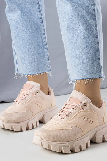 Sneakers rosa con suola Inez massiccia 2