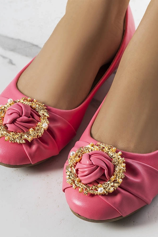 Ballerine rosa con decoro oro Antoinette
