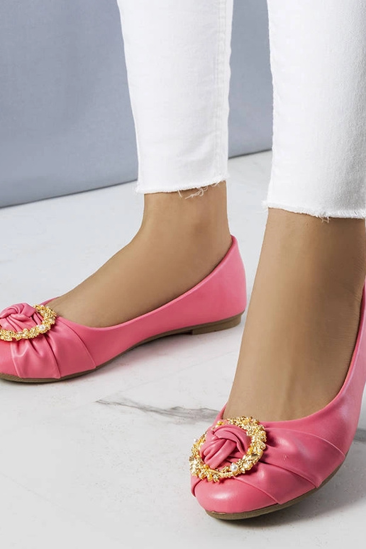 Ballerine rosa con decoro oro Antoinette