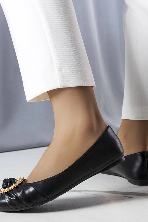 Ballerine nere con decoro oro Antoinette