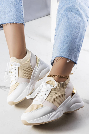 Sneakers beige con plateau Ann 2