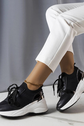 Scarpe sportive nere ant piattaforma, "Ann"