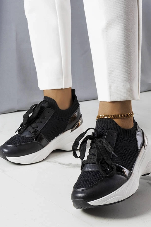 Scarpe sportive nere ant piattaforma,...