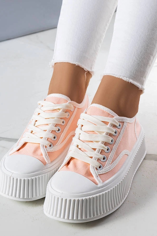 Sneakers con plateau rosa chiaro Delores