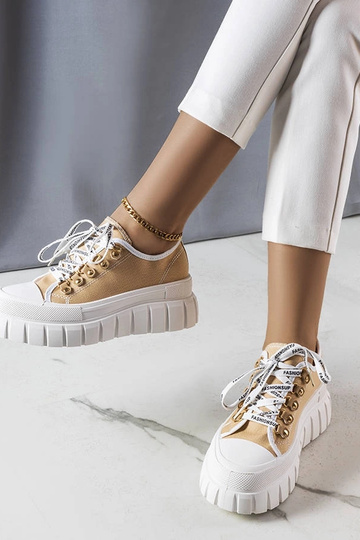 Sneakers con plateau Toni beige 2