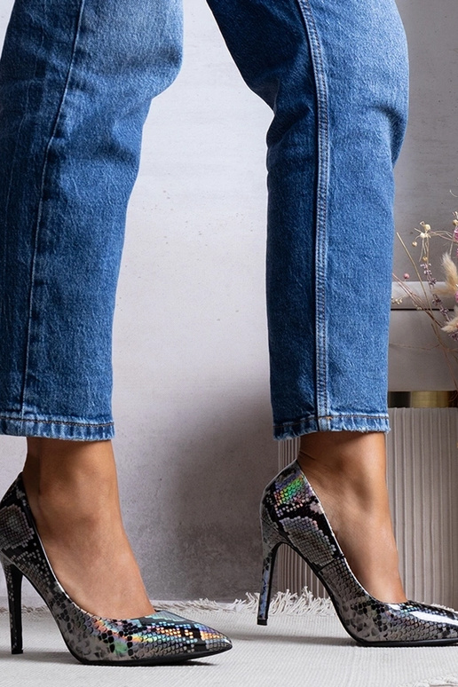 Tacchi verniciati argento Ella