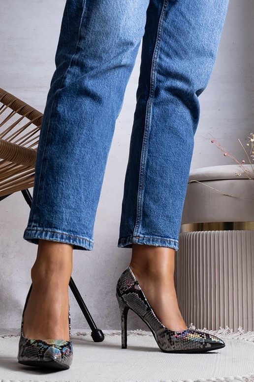 Tacchi verniciati argento Ella