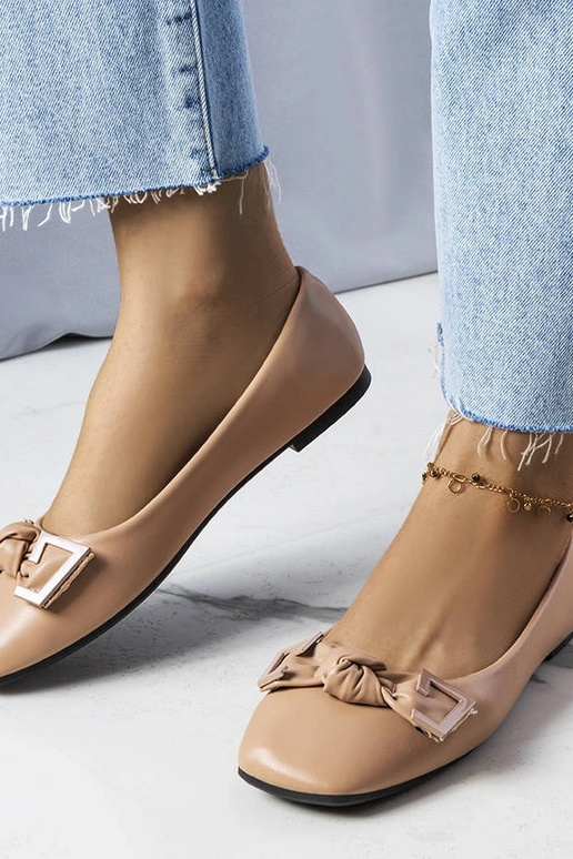 Ballerine beige con fiocco Tabitha