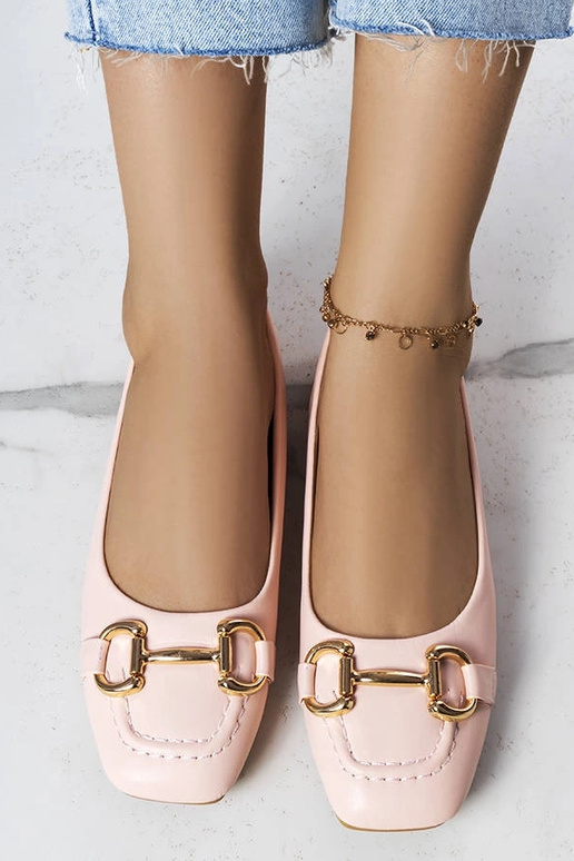 Ballerine rosa con decoro oro Iris