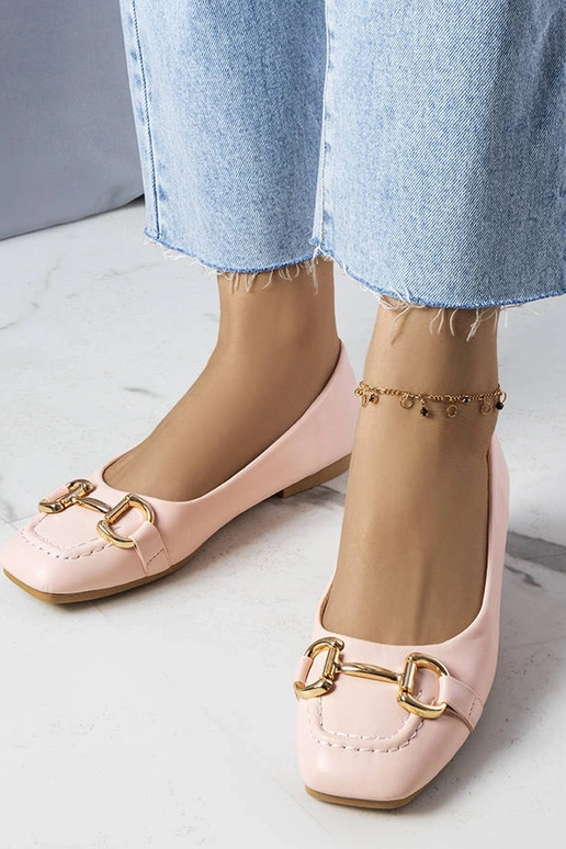 Ballerine rosa con decoro oro Iris