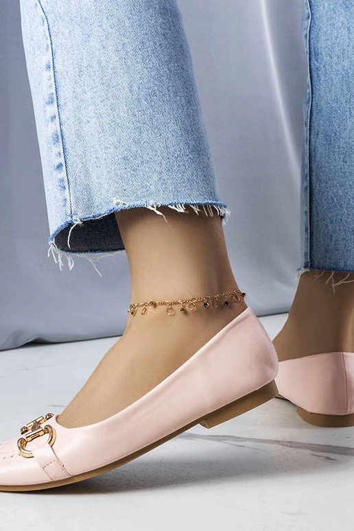 Ballerine rosa con decoro oro Iris