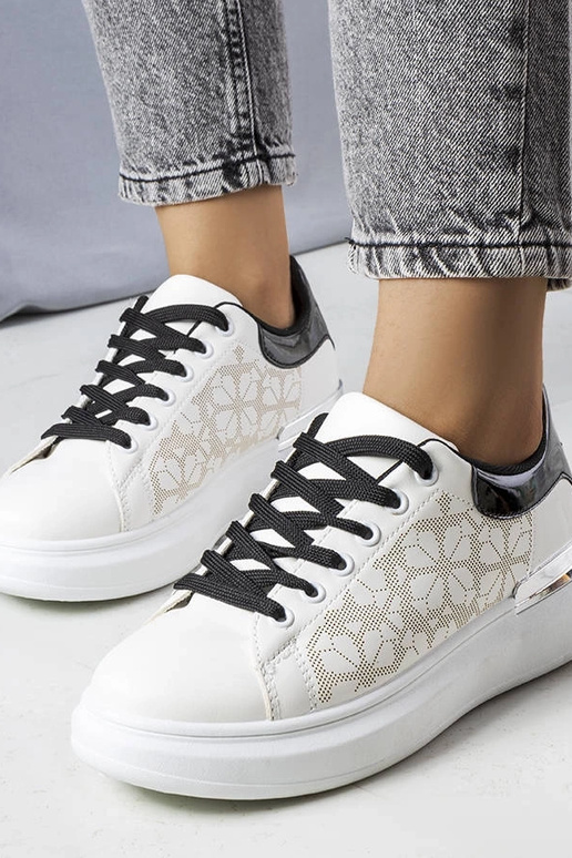 Sneakers Erin nere e bianche traforate
