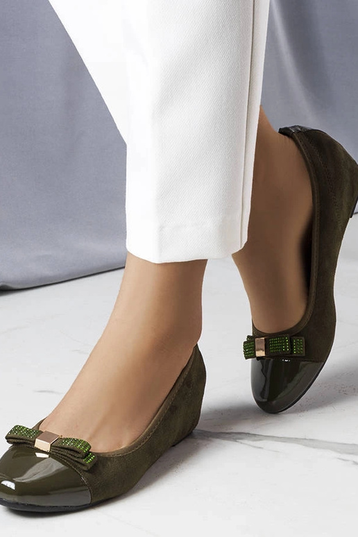 Ballerine con zeppa rivestite in...