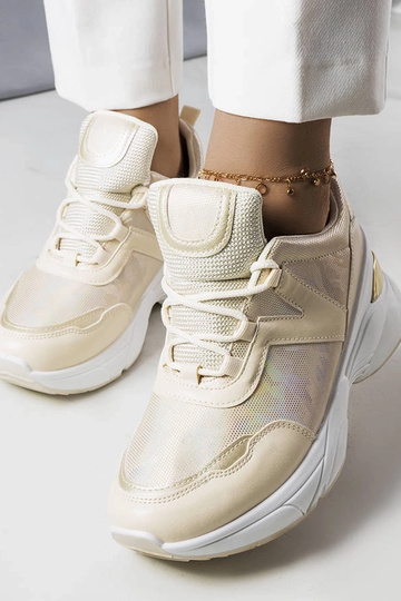 Sneakers beige con inserti metallici Ruais 2