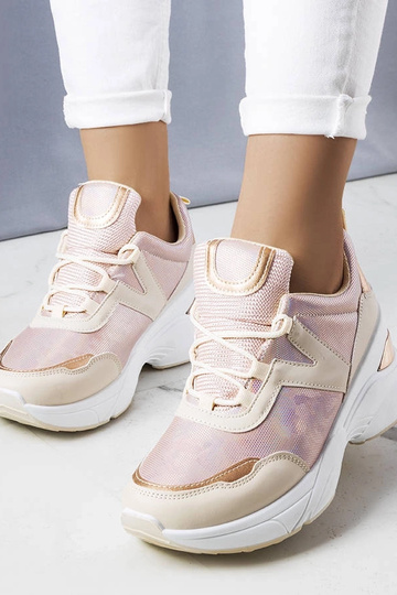 Sneakers rosa con inserti metallici Ruais