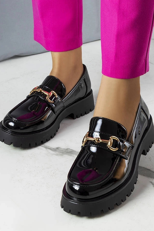 Mezzi stivali neri verniciati Simard