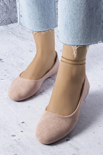 Ballerine rosa con sottopiede in pelle Lespérance