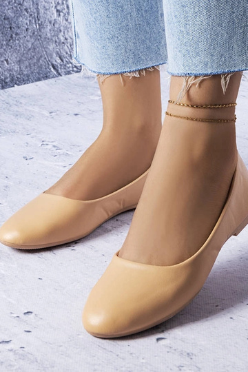 Ballerine beige con sottopiede in pelle Truchon